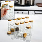 მინის კონტეინერების ნაკრები სუნელებისთვის