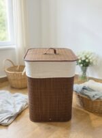 ყავისფერი ბამბუკის კალათა სათავსო - Image 2