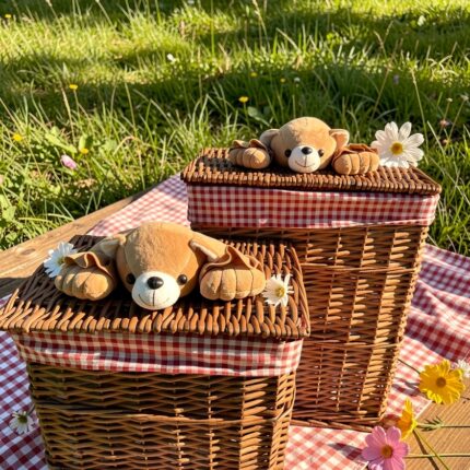 ყავისფერი ხის დათუნია სათავსოების ნაკრები