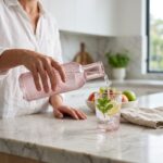 მინის ბოთლი საცობით – ვარდისფერი - Image 4